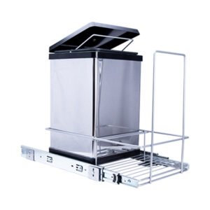 Tacho con canasto de acero inoxidable con sistema extraíble