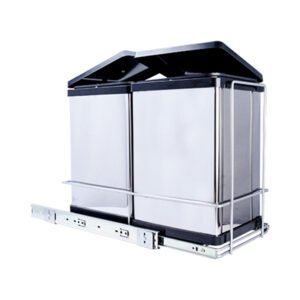 Tacho doble de acero inoxidable con sistema extraíble